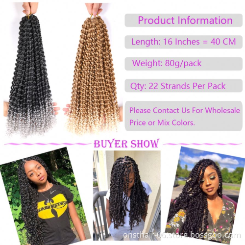 Hot Selling Onst 18inch 24inch Passion Twist Hair Synthetic Crochet Wave Braid Hair Extension Spring Twist Hair